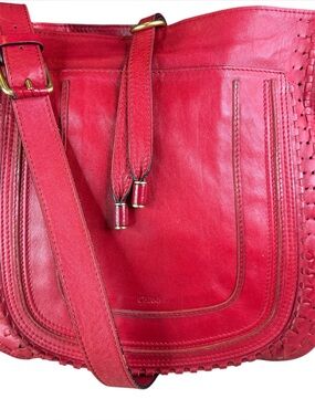 Chloe Marcie Red Leather Crossbody Bag